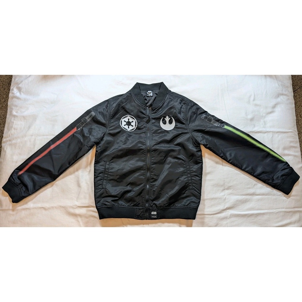 Cakeworthy Disney Star Wars Glow In Dark Lightsaber Bomber Jacket Unisex Med EUC